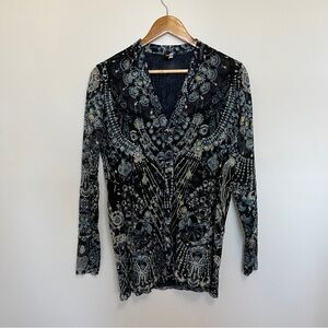 Vintage Surreal Jean Paul Gaultier Jewelry Blouse Photo Print Shirt Rare